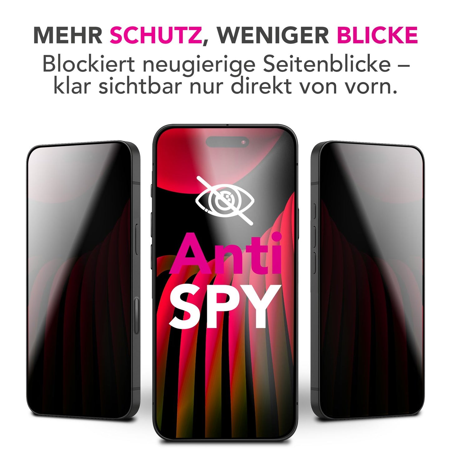 NALIA AntiSpyX passend für Apple iPhone 17 Pro Glas (Diskreter Blickschutz), Privacy Schutzglas mit 9H Härte, Anti-Spy Sichtschutz, Robust, Touch-sensitiv, Blasenfrei, Oleophob, Hüllen-freundlich