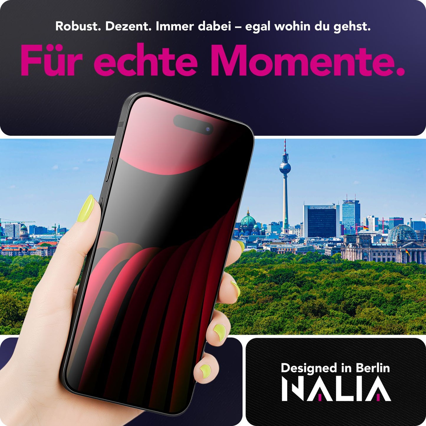 NALIA AntiSpyX passend für Apple iPhone 17 Pro Glas (Diskreter Blickschutz), Privacy Schutzglas mit 9H Härte, Anti-Spy Sichtschutz, Robust, Touch-sensitiv, Blasenfrei, Oleophob, Hüllen-freundlich
