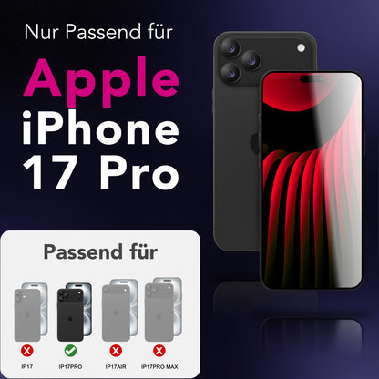 NALIA AntiSpyX passend für Apple iPhone 17 Pro Glas (Diskreter Blickschutz), Privacy Schutzglas mit 9H Härte, Anti-Spy Sichtschutz, Robust, Touch-sensitiv, Blasenfrei, Oleophob, Hüllen-freundlich