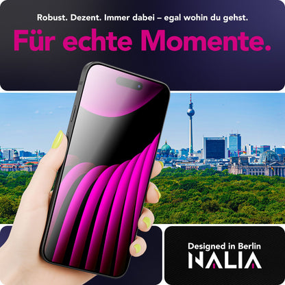 NALIA ArmorGlassX passend für Apple iPhone 17 Pro Max Glas (super klarer Displayschutz), 2x Schutzglas 9H gehärtet, Robust, Touch-optimiert, Hüllen-kompatibel, Anti-Fingerabdruck, schwarzer Rahmen