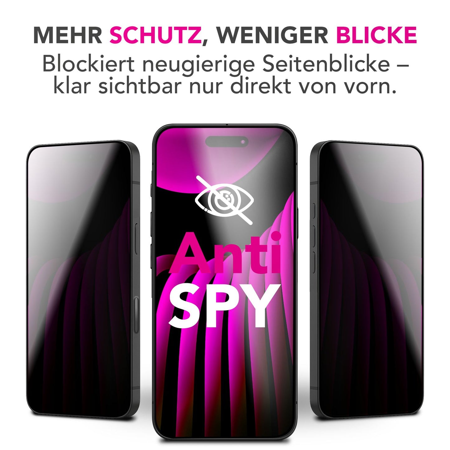 NALIA AntiSpyX passend für Apple iPhone 17 Pro Max Glas (Diskreter Blickschutz), Privacy Schutzglas mit 9H Härte, Anti-Spy Sichtschutz für Privatsphäre, Robust, Touch-sensitiv, Hüllen-freundlich
