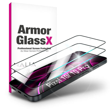 NALIA 2x Schutzglas für Google Pixel 10 / 10 Pro – Full-Screen Schutz 9H & Hüllenfreundlich – ARMORGLASSX (Display Glasfolie Transparent & 9H Härte) – Marke aus Berlin