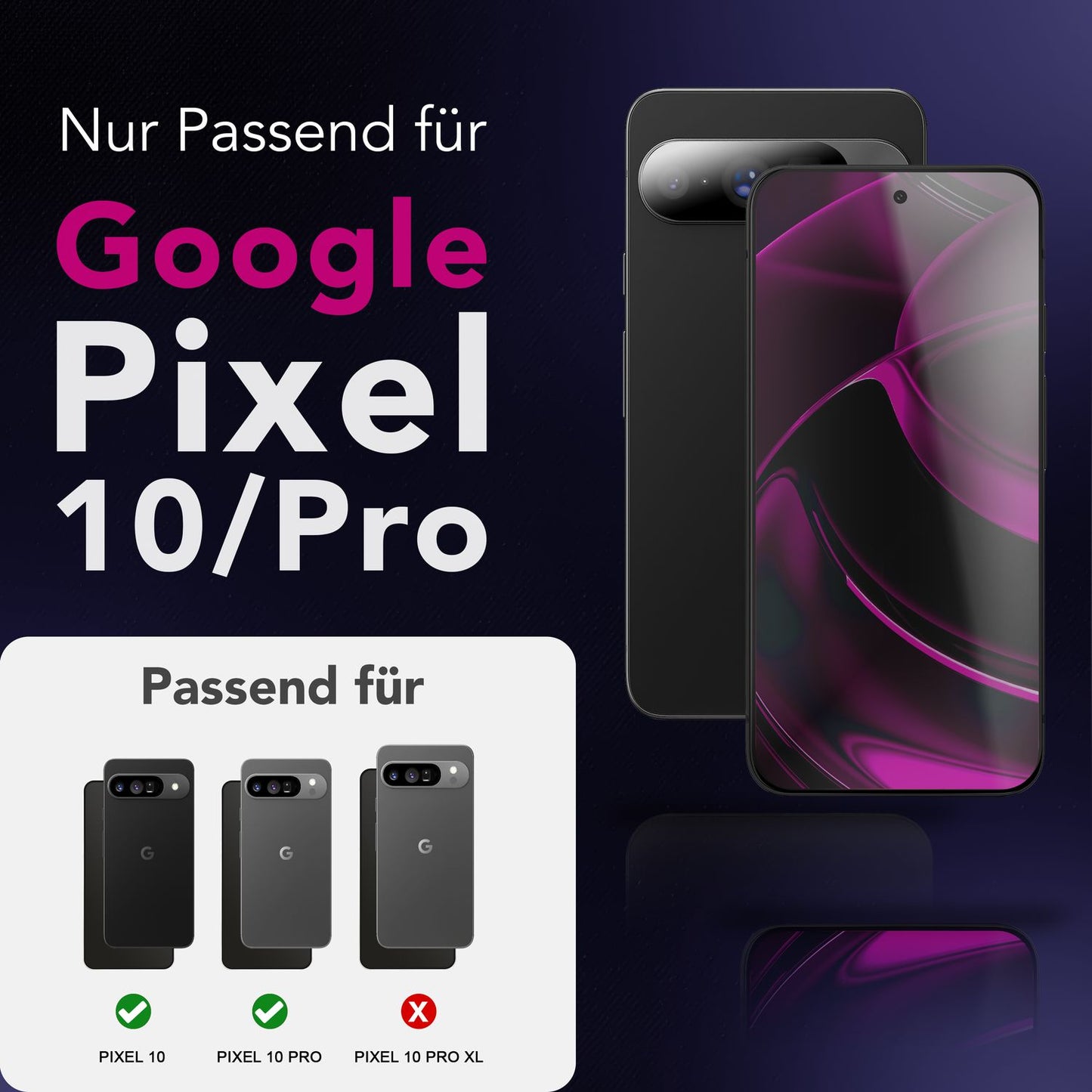 NALIA Blickschutzglas für Google Pixel 10 / 10 Pro – Härte 9H & Robust – ANTISPYX (Privacy Full-Cover) – Marke aus Berlin