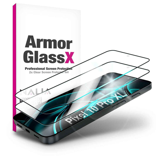 NALIA 2x Schutzglas für Google Pixel 10 Pro XL – Full-Screen Schutz 9H & Hüllenfreundlich – ARMORGLASSX (Display Glasfolie Transparent & 9H Härte) – Marke aus Berlin