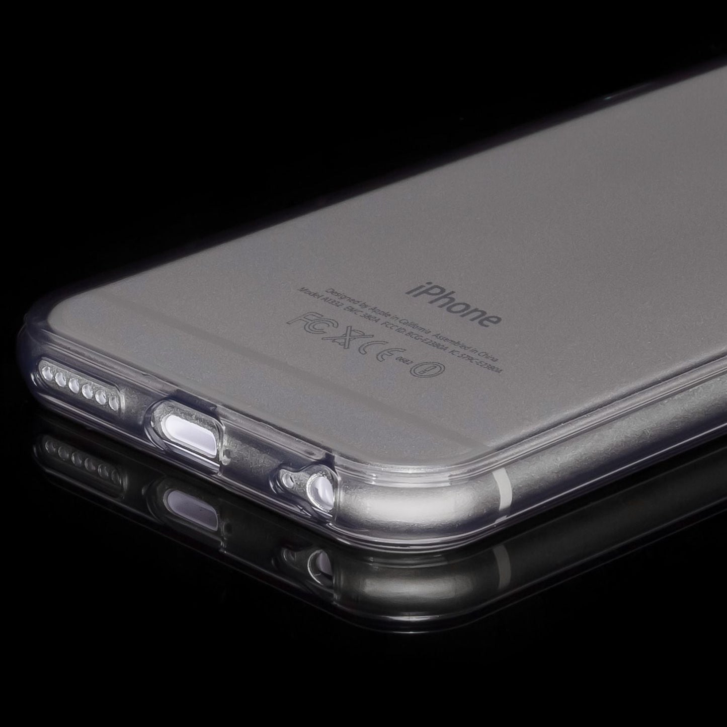 NALIA Handyhülle kompatibel mit iPhone 6 6S, Ultra-Slim Silikon Case Crystal Schutz-Hülle Dünn Durchsichtig, Handy-Tasche Telefon-Schale Back-Cover Skin Thin-Fit Smart-Phone Bumper - Grau Transparent
