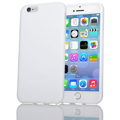NALIA Handyhülle kompatibel mit iPhone 6 6S, Ultra-Slim Silikon Case Cover Gummihülle, Matte Anti-Rutsch Schutz-Hülle Dünn, Etui Handy-Tasche Telefon-Schale Thin Back-Cover Smart-Phone Bumper - Weiß