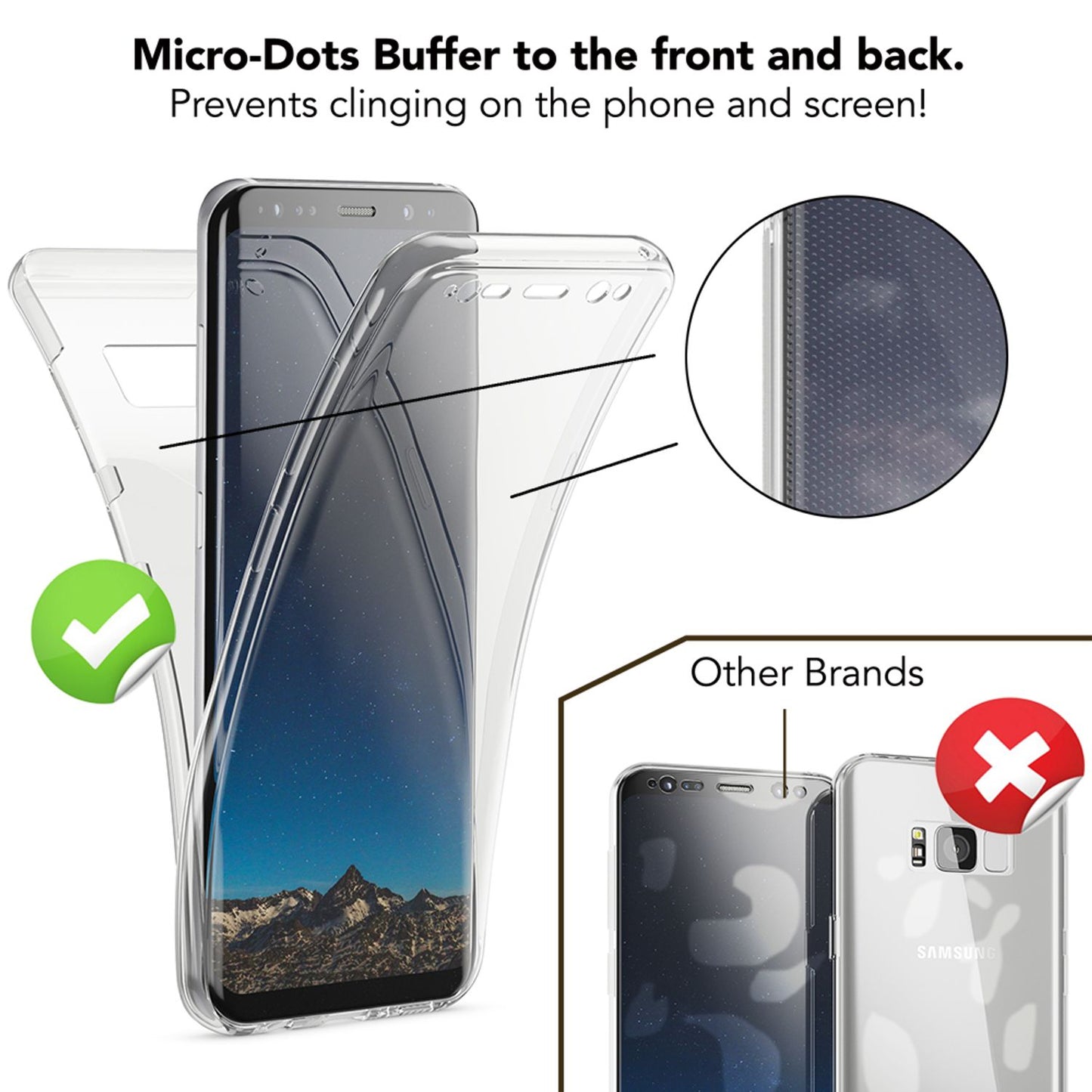 NALIA 360 Grad Hülle kompatibel mit Samsung Galaxy S8, Full Cover Rundum Doppel-Schutz Handyhülle, Dünnes Ganzkörper Silikon Case, Transparente Schutzhülle Vorne & Hinten Schale