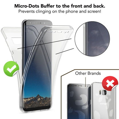 NALIA 360 Grad Hülle kompatibel mit Samsung Galaxy S8, Full Cover Rundum Doppel-Schutz Handyhülle, Dünnes Ganzkörper Silikon Case, Transparente Schutzhülle Vorne & Hinten Schale