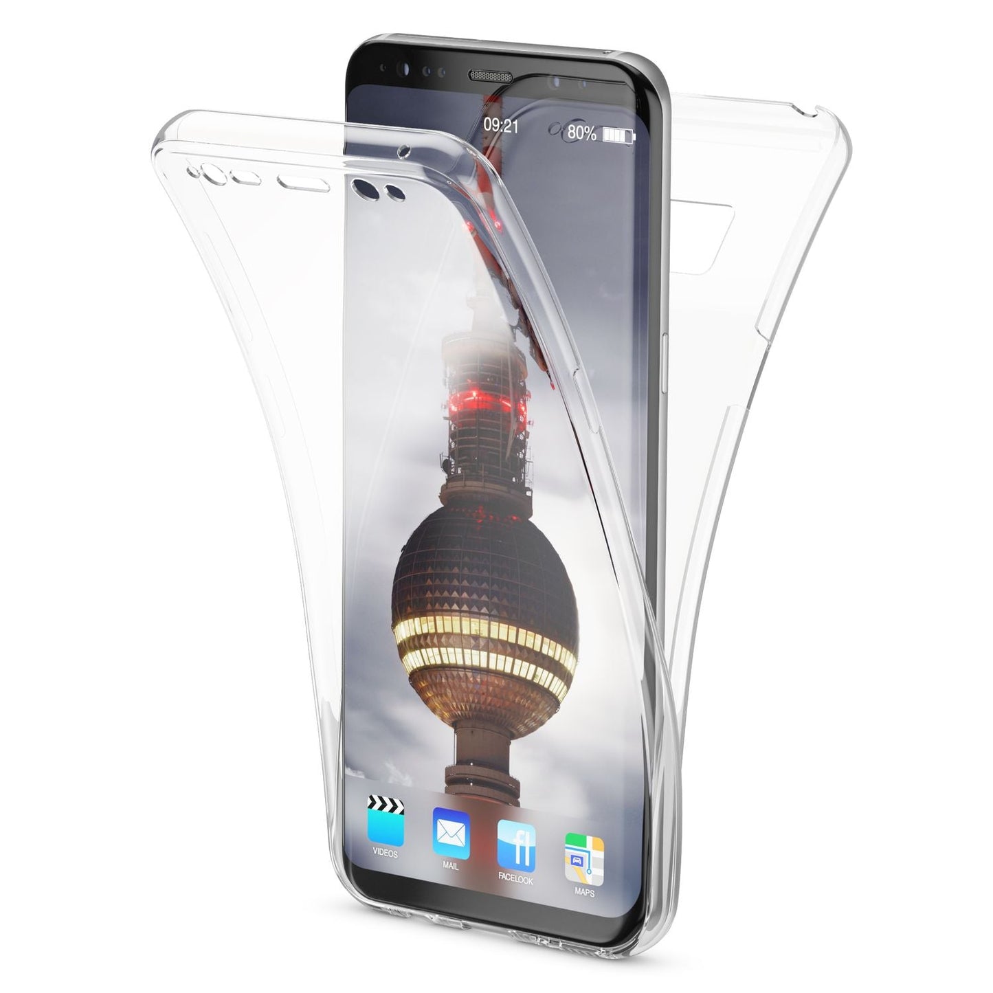 NALIA 360 Grad Hülle kompatibel mit Samsung Galaxy S8 Plus, Full Cover Rundum Doppel-Schutz Handyhülle Dünn, Ganzkörper Silikon Case Transparente Schutzhülle Vorne & Hinten Schale