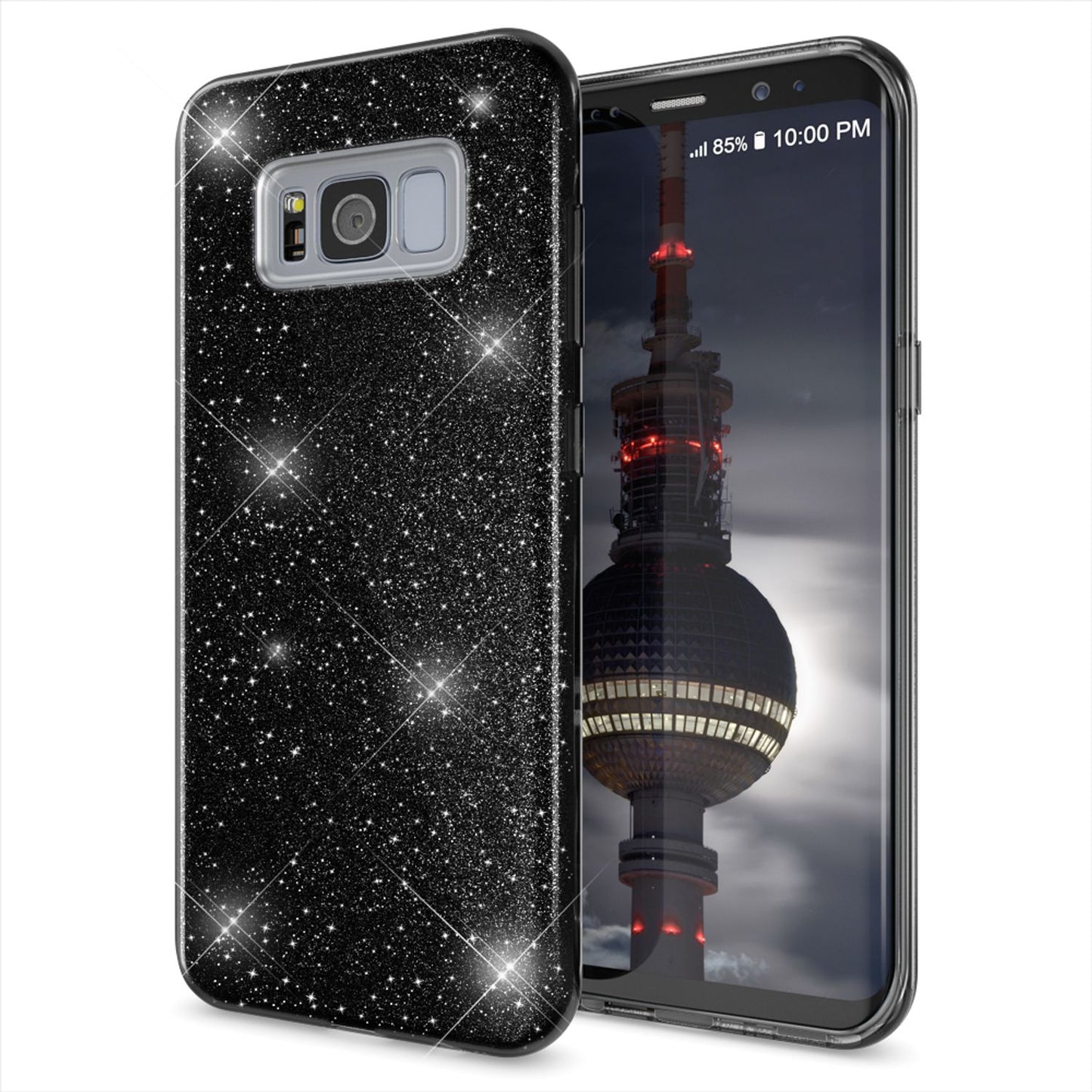 NALIA Glitzerhülle für Samsung Galaxy S8 – Funkelnder Glitzer-Look & Grip – SHINEPOP (Silikon Case) – Marke aus Berlin