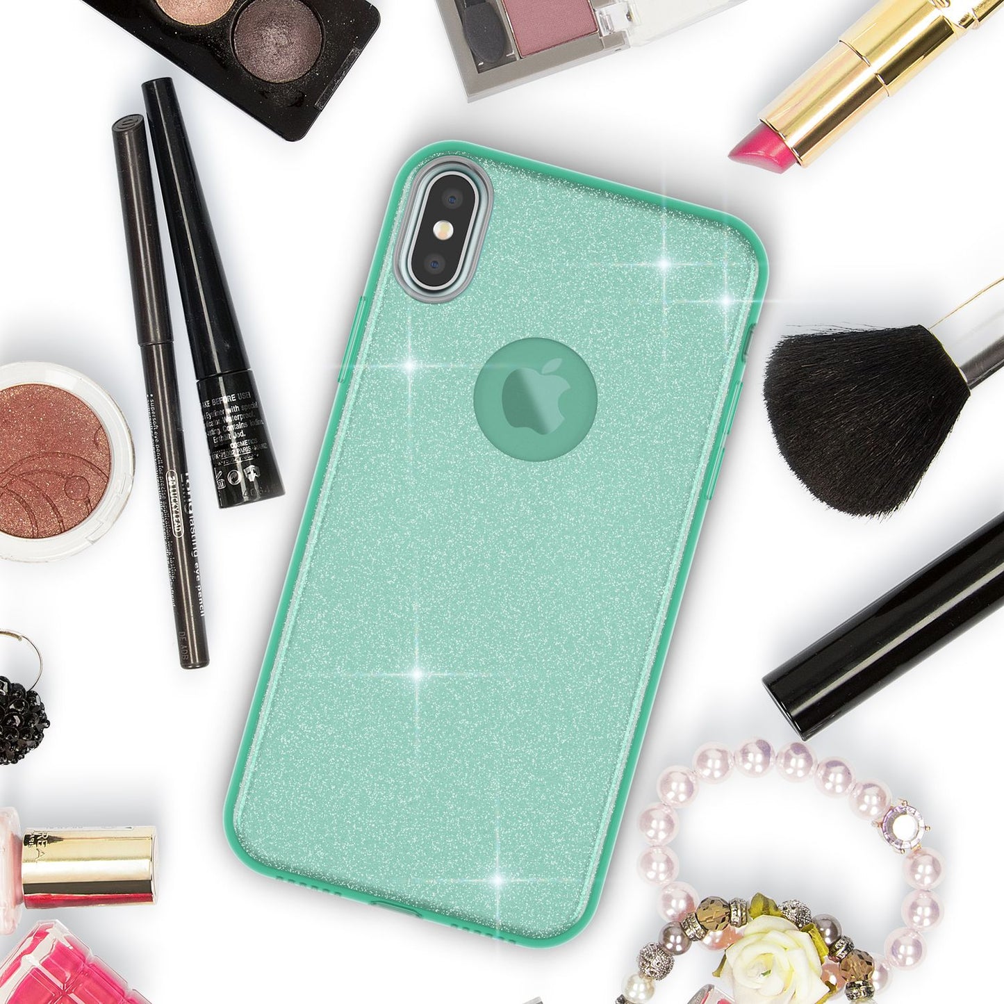 NALIA Glitzerhülle für iPhone X / XS – Funkelnder Glitzer-Look & Grip – SHINEPOP (Silikon Case) – Marke aus Berlin