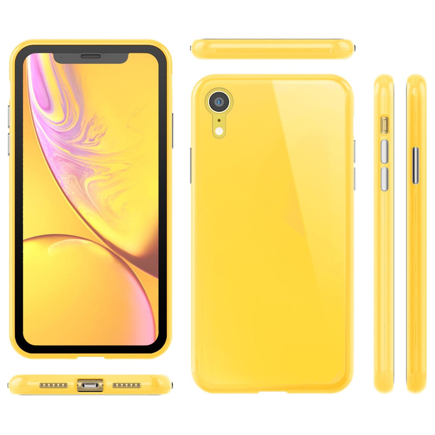NALIA Magnetische 360° Glas Hülle kompatibel mit iPhone XR, Ultra-Slim Hard-Case Dünnes Hartglas Back-Cover mit Rahmen & Display-Schutz, Full-Body Schutzhülle Bumper Handy-Tasche Etui