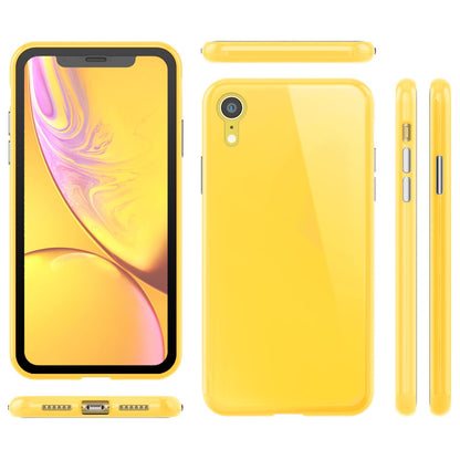 NALIA Magnetische 360° Glas Hülle kompatibel mit iPhone XR, Ultra-Slim Hard-Case Dünnes Hartglas Back-Cover mit Rahmen & Display-Schutz, Full-Body Schutzhülle Bumper Handy-Tasche Etui