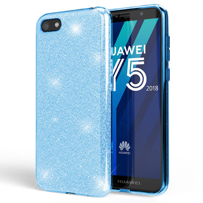 NALIA Glitzerhülle für Huawei Y5 (2018) – Funkelnder Glitzer-Look & Grip – SHINEPOP (Silikon Case) – Marke aus Berlin