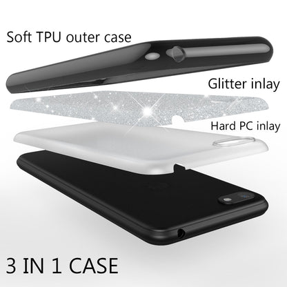 NALIA Glitzerhülle für Huawei Y5 (2018) – Funkelnder Glitzer-Look & Grip – SHINEPOP (Silikon Case) – Marke aus Berlin
