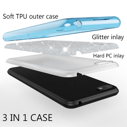 NALIA Glitzerhülle für Huawei Y5 (2018) – Funkelnder Glitzer-Look & Grip – SHINEPOP (Silikon Case) – Marke aus Berlin