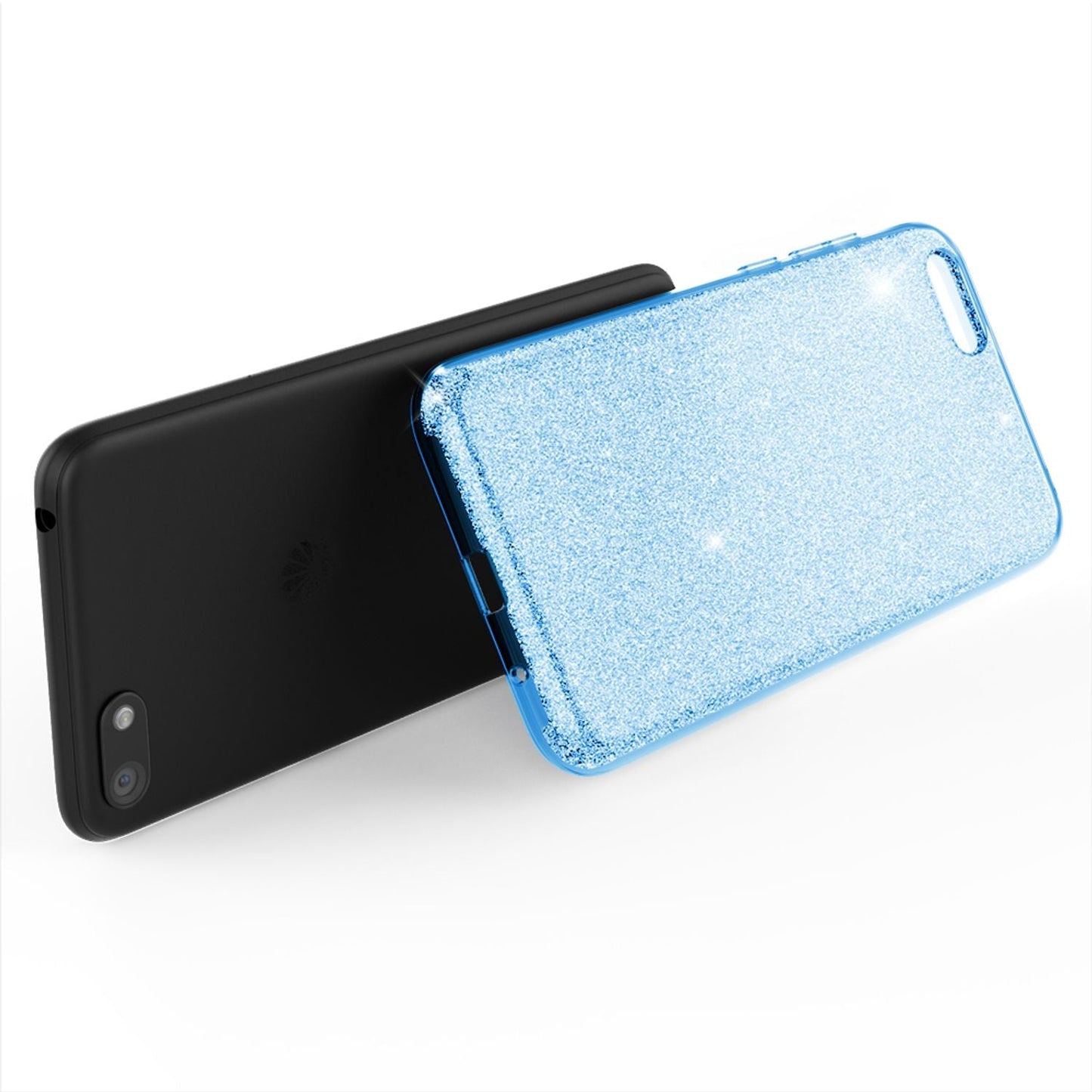 NALIA Glitzerhülle für Huawei Y5 (2018) – Funkelnder Glitzer-Look & Grip – SHINEPOP (Silikon Case) – Marke aus Berlin
