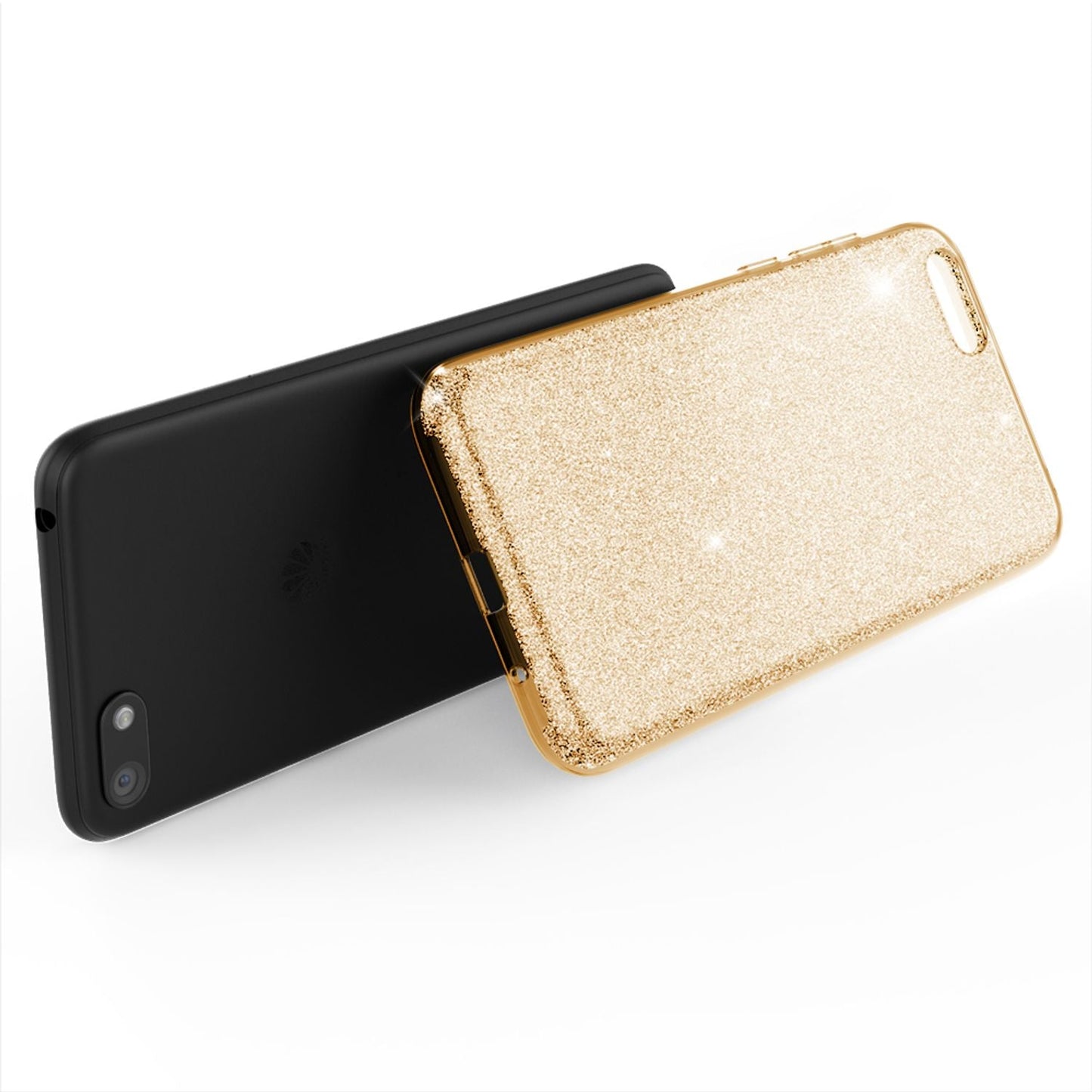 NALIA Glitzerhülle für Huawei Y5 (2018) – Funkelnder Glitzer-Look & Grip – SHINEPOP (Silikon Case) – Marke aus Berlin