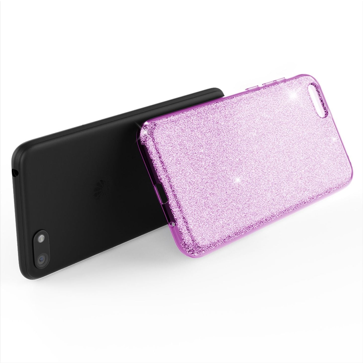 NALIA Glitzerhülle für Huawei Y5 (2018) – Funkelnder Glitzer-Look & Grip – SHINEPOP (Silikon Case) – Marke aus Berlin