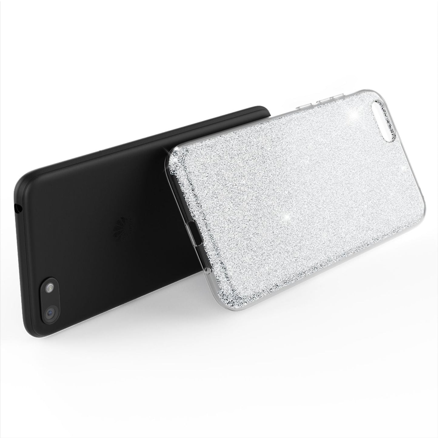 NALIA Glitzerhülle für Huawei Y5 (2018) – Funkelnder Glitzer-Look & Grip – SHINEPOP (Silikon Case) – Marke aus Berlin