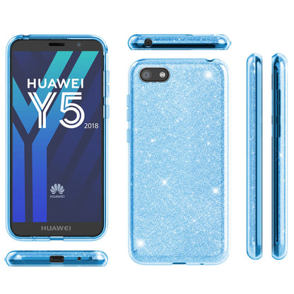 NALIA Glitzerhülle für Huawei Y5 (2018) – Funkelnder Glitzer-Look & Grip – SHINEPOP (Silikon Case) – Marke aus Berlin
