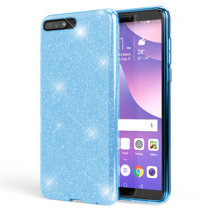 NALIA Glitzerhülle für Huawei Y6 (2018) – Funkelnder Glitzer-Look & Grip – SHINEPOP (Silikon Case) – Marke aus Berlin