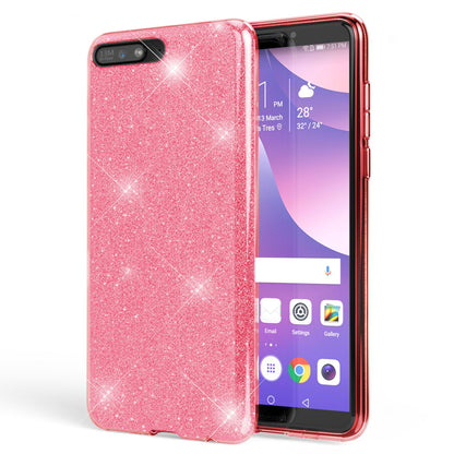 NALIA Glitzerhülle für Huawei Y6 (2018) – Funkelnder Glitzer-Look & Grip – SHINEPOP (Silikon Case) – Marke aus Berlin