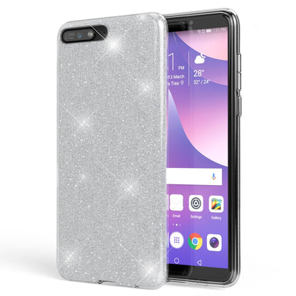 NALIA Glitzerhülle für Huawei Y6 (2018) – Funkelnder Glitzer-Look & Grip – SHINEPOP (Silikon Case) – Marke aus Berlin