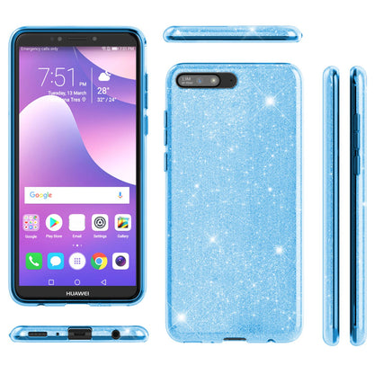 NALIA Glitzerhülle für Huawei Y6 (2018) – Funkelnder Glitzer-Look & Grip – SHINEPOP (Silikon Case) – Marke aus Berlin