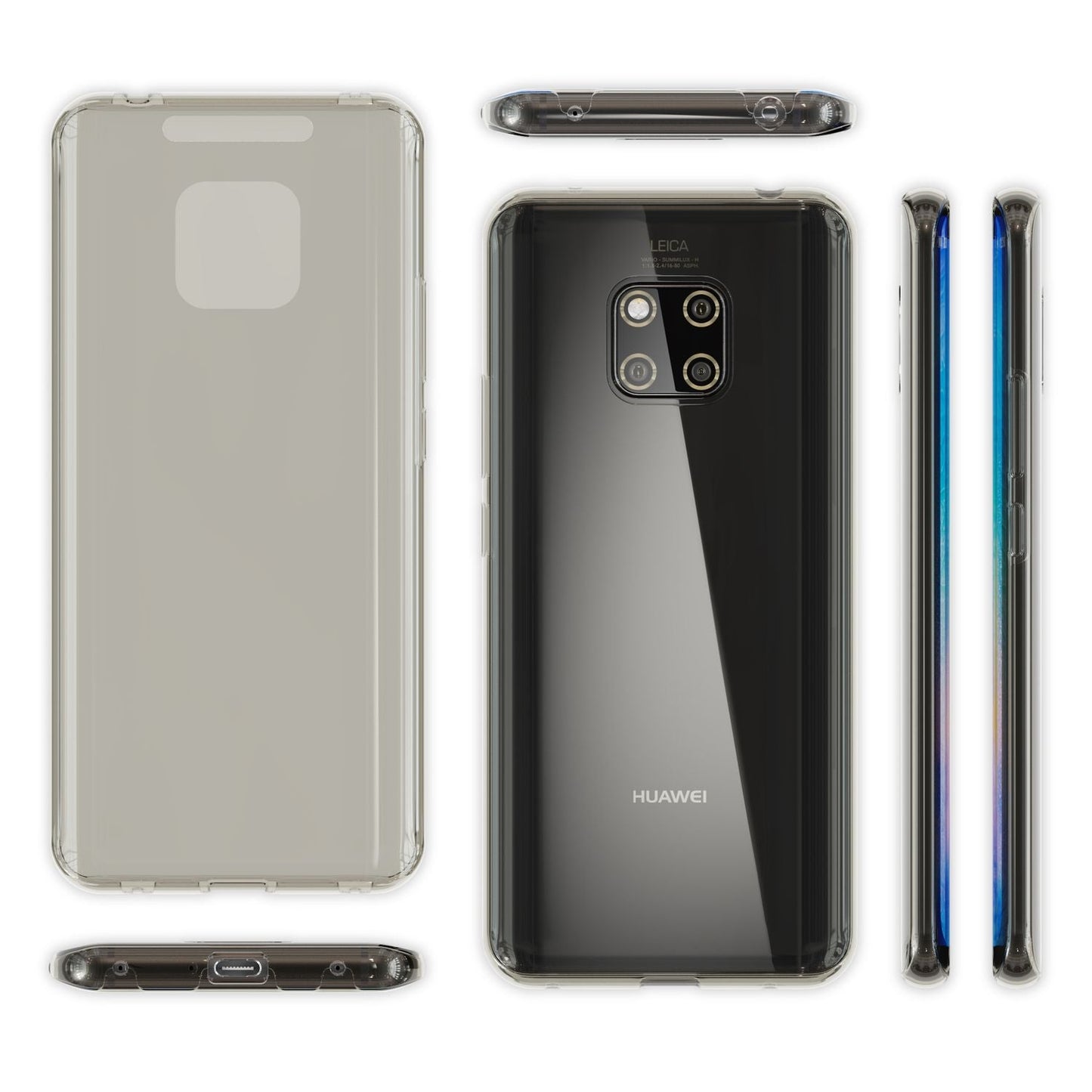 NALIA 360 Grad Hülle kompatibel mit Huawei Mate20 Pro, Full Cover Rundum Doppel-Schutz, Dünnes Ganzkörper Case Silikon Etui Handytasche, Displayschutz & Rückseite Handyhülle