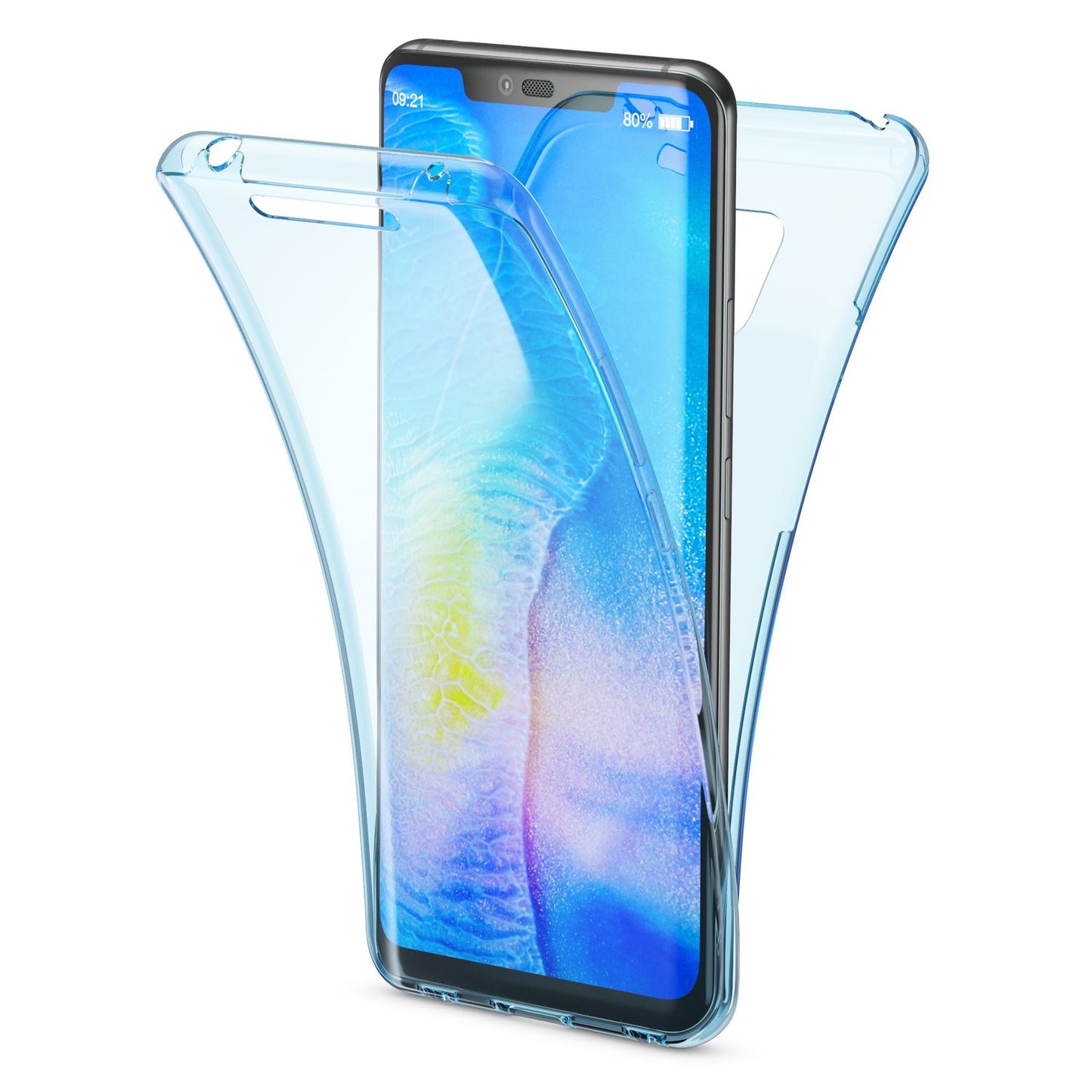 NALIA 360 Grad Hülle kompatibel mit Huawei Mate20 Pro, Full Cover Rundum Doppel-Schutz, Dünnes Ganzkörper Case Silikon Etui Handytasche, Displayschutz & Rückseite Handyhülle