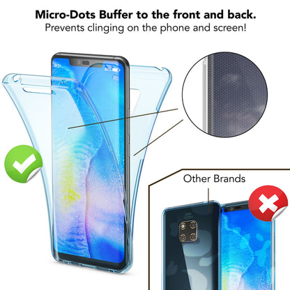 NALIA 360 Grad Hülle kompatibel mit Huawei Mate20 Pro, Full Cover Rundum Doppel-Schutz, Dünnes Ganzkörper Case Silikon Etui Handytasche, Displayschutz & Rückseite Handyhülle