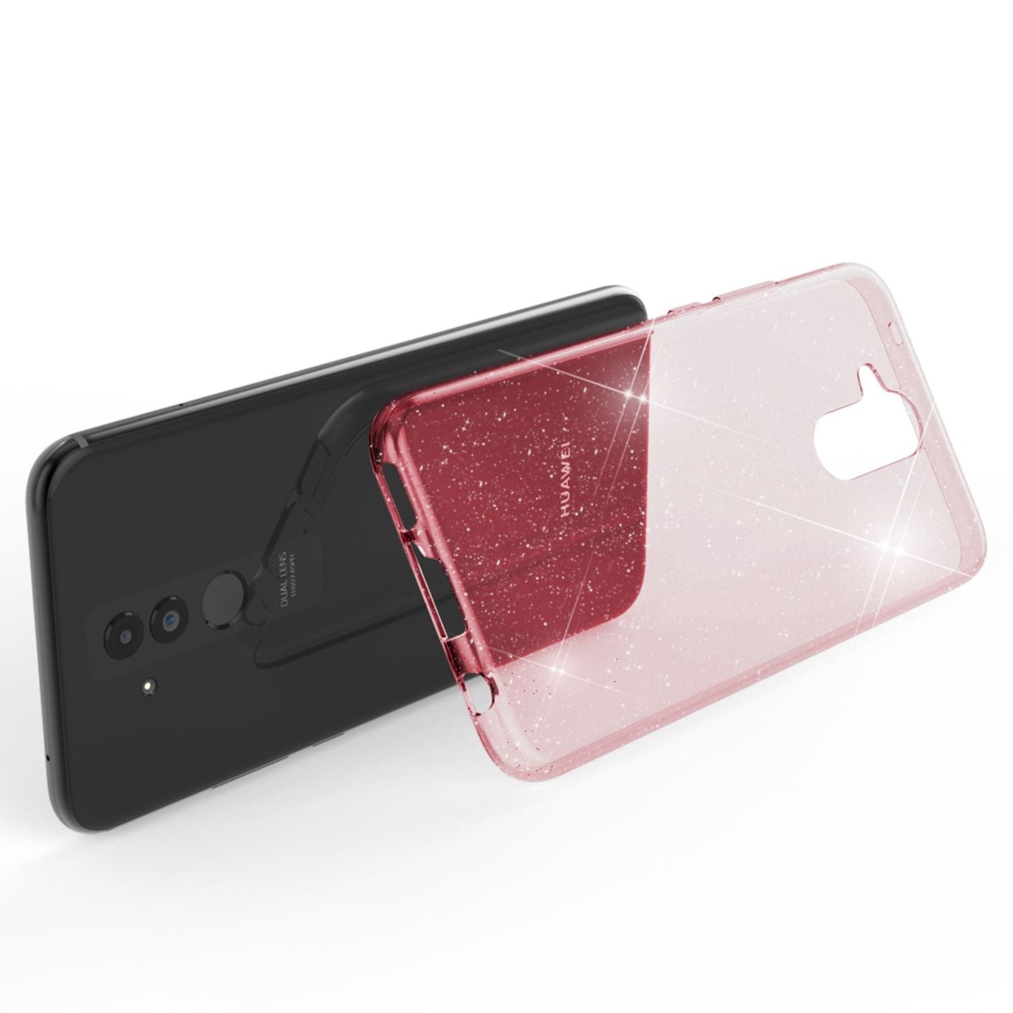 NALIA Glitzerhülle für Huawei Mate 20 Lite – Funkelndes Silikon Case – DAZZLIN (Transparent & Stoßfest) – Marke aus Berlin