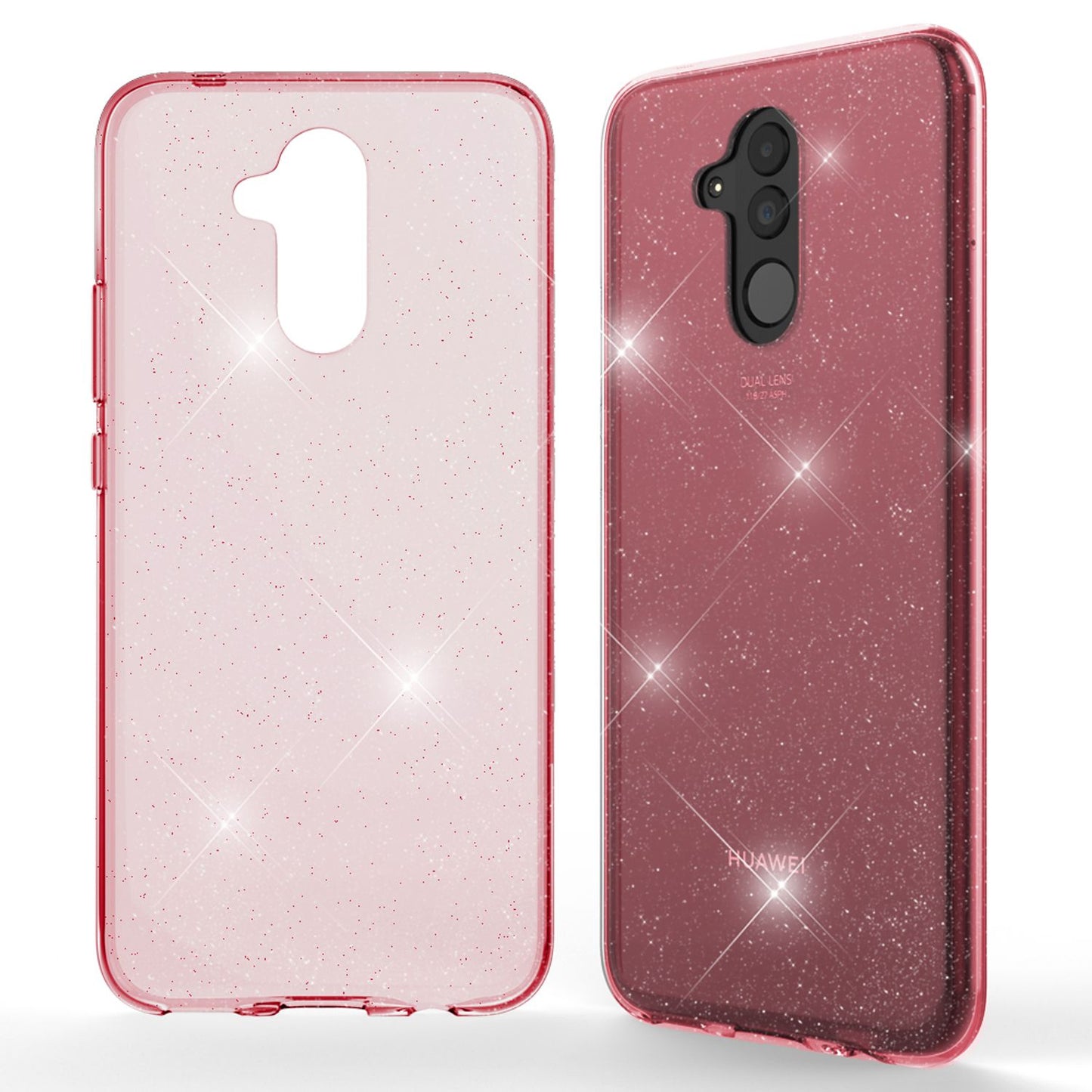 NALIA Glitzerhülle für Huawei Mate 20 Lite – Funkelndes Silikon Case – DAZZLIN (Transparent & Stoßfest) – Marke aus Berlin