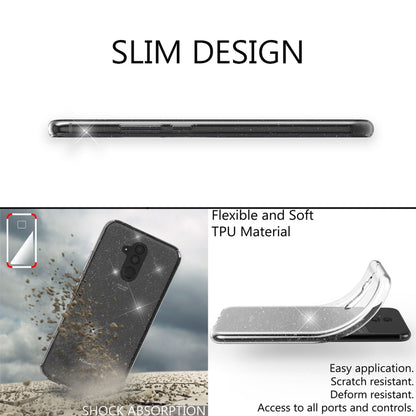 NALIA Glitzerhülle für Huawei Mate 20 Lite – Funkelndes Silikon Case – DAZZLIN (Transparent & Stoßfest) – Marke aus Berlin