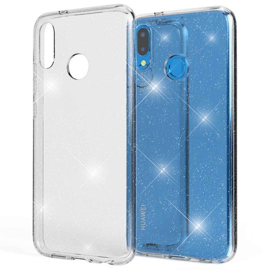 NALIA Glitzerhülle für Huawei P20 Lite – Funkelndes Silikon Case – DAZZLIN (Transparent & Stoßfest) – Marke aus Berlin