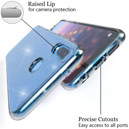 NALIA Glitzerhülle für Huawei P20 Lite – Funkelndes Silikon Case – DAZZLIN (Transparent & Stoßfest) – Marke aus Berlin