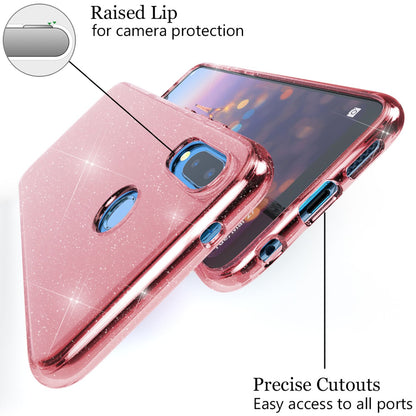 NALIA Glitzerhülle für Huawei P20 Lite – Funkelndes Silikon Case – DAZZLIN (Transparent & Stoßfest) – Marke aus Berlin