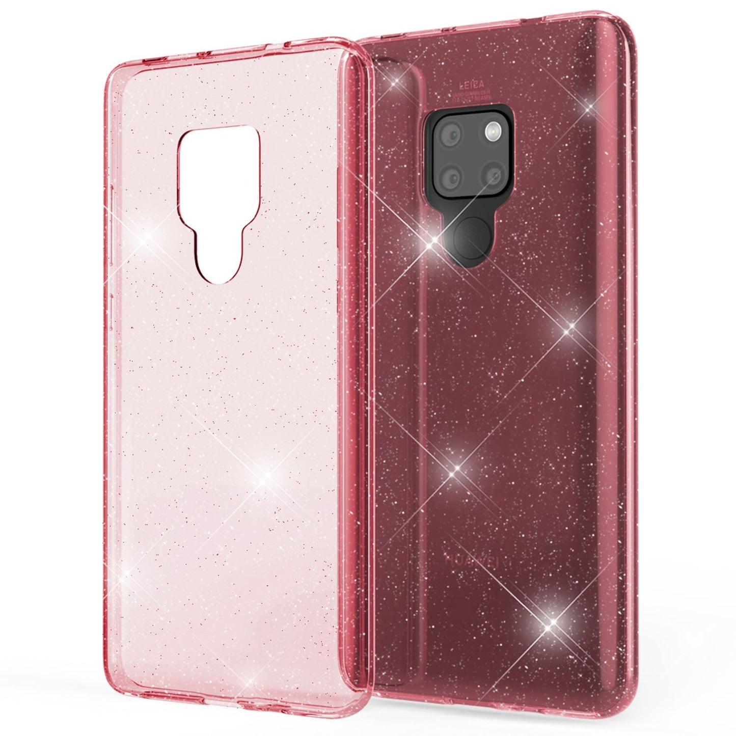 NALIA Glitzerhülle für Huawei Mate 20 – Funkelndes Silikon Case – DAZZLIN (Transparent & Stoßfest) – Marke aus Berlin