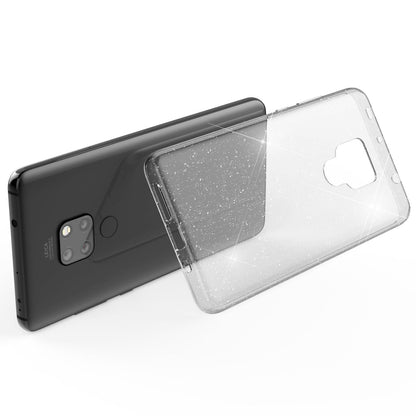 NALIA Glitzerhülle für Huawei Mate 20 – Funkelndes Silikon Case – DAZZLIN (Transparent & Stoßfest) – Marke aus Berlin