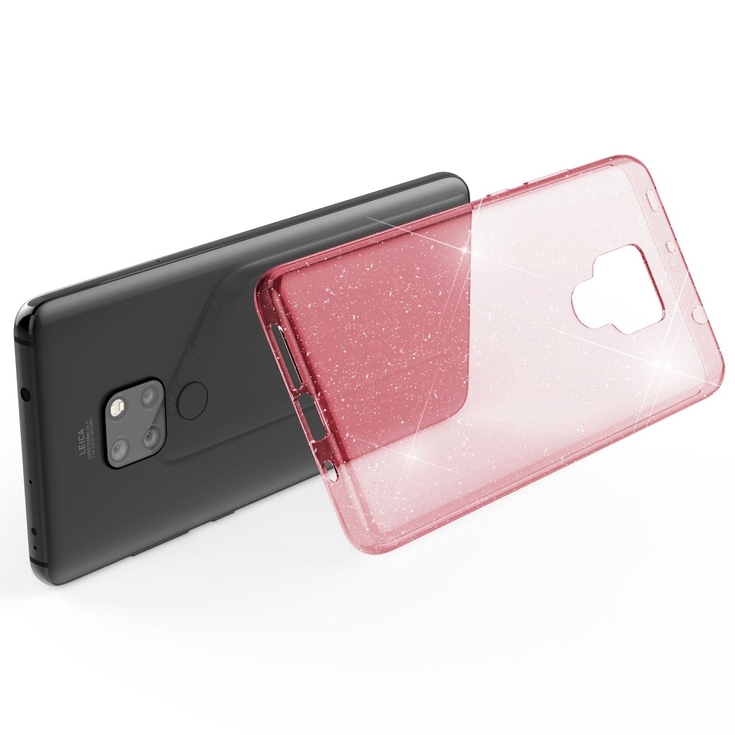 NALIA Glitzerhülle für Huawei Mate 20 – Funkelndes Silikon Case – DAZZLIN (Transparent & Stoßfest) – Marke aus Berlin