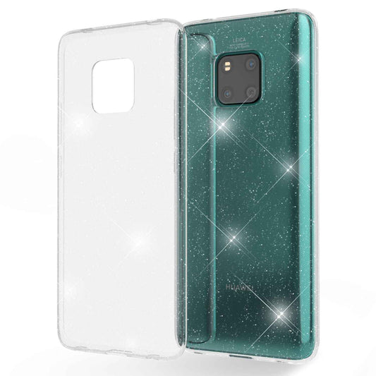 NALIA Glitzerhülle für Huawei Mate 20 Pro – Funkelndes Silikon Case – DAZZLIN (Transparent & Stoßfest) – Marke aus Berlin