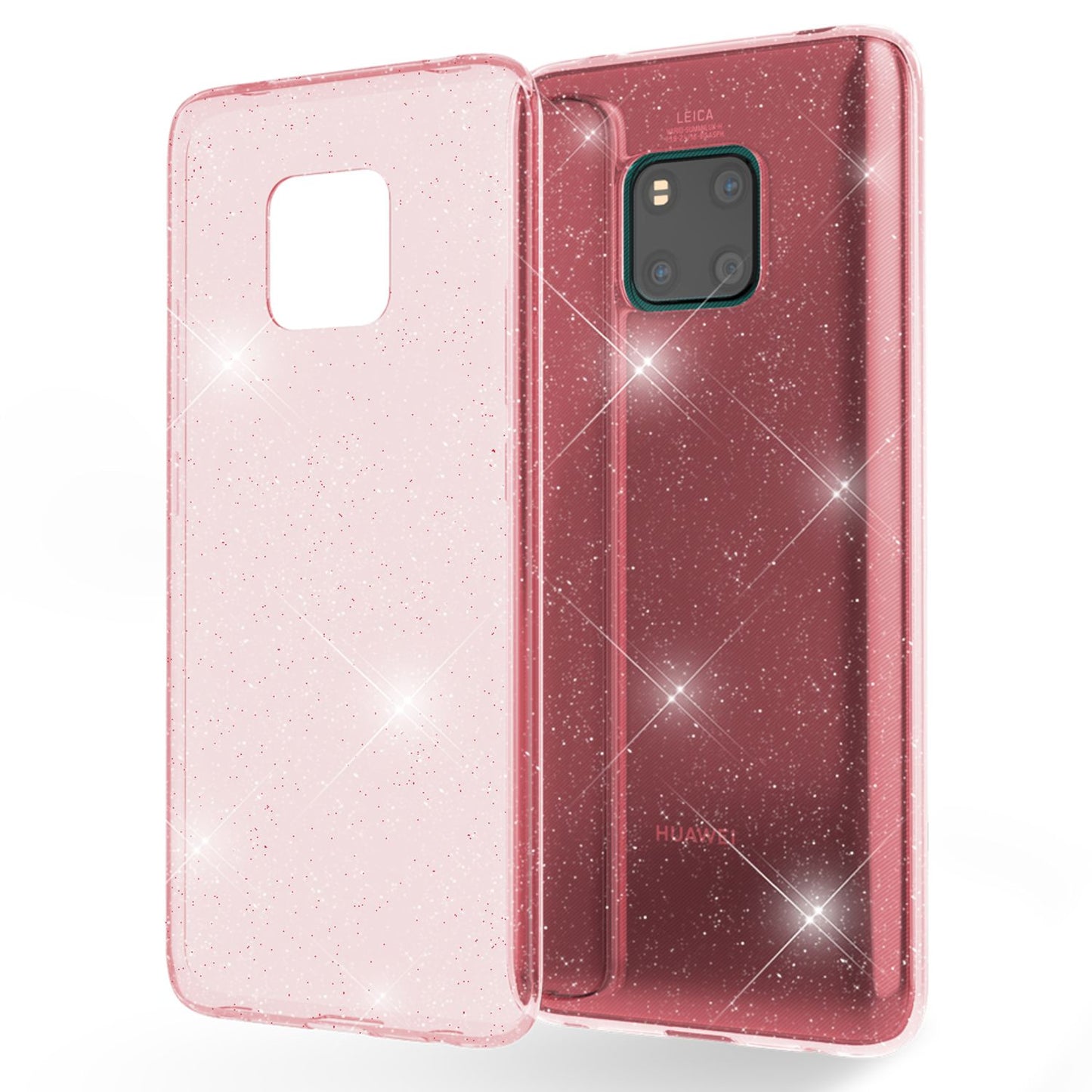 NALIA Glitzerhülle für Huawei Mate 20 Pro – Funkelndes Silikon Case – DAZZLIN (Transparent & Stoßfest) – Marke aus Berlin