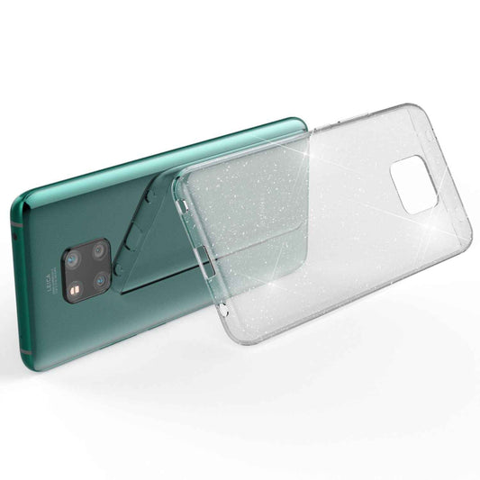 NALIA Glitzerhülle für Huawei Mate 20 Pro – Funkelndes Silikon Case – DAZZLIN (Transparent & Stoßfest) – Marke aus Berlin