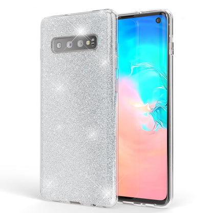 NALIA Glitzerhülle für Samsung Galaxy S10 – Funkelnder Glitzer-Look & Grip – SHINEPOP (Silikon Case) – Marke aus Berlin