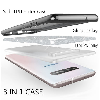 NALIA Glitzerhülle für Samsung Galaxy S10 – Funkelnder Glitzer-Look & Grip – SHINEPOP (Silikon Case) – Marke aus Berlin