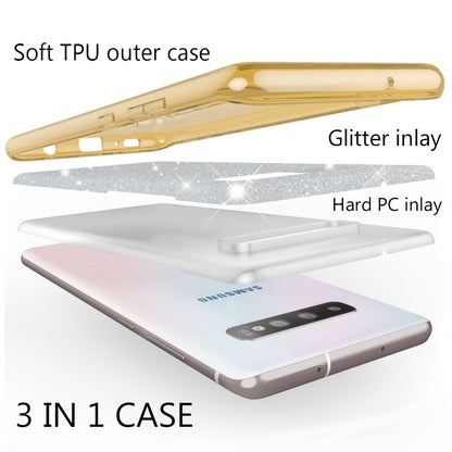 NALIA Glitzerhülle für Samsung Galaxy S10 – Funkelnder Glitzer-Look & Grip – SHINEPOP (Silikon Case) – Marke aus Berlin