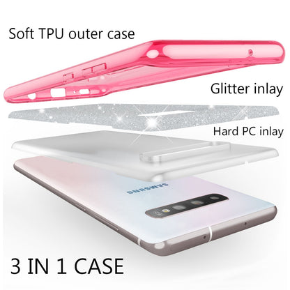 NALIA Glitzerhülle für Samsung Galaxy S10 – Funkelnder Glitzer-Look & Grip – SHINEPOP (Silikon Case) – Marke aus Berlin