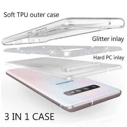 NALIA Glitzerhülle für Samsung Galaxy S10 – Funkelnder Glitzer-Look & Grip – SHINEPOP (Silikon Case) – Marke aus Berlin
