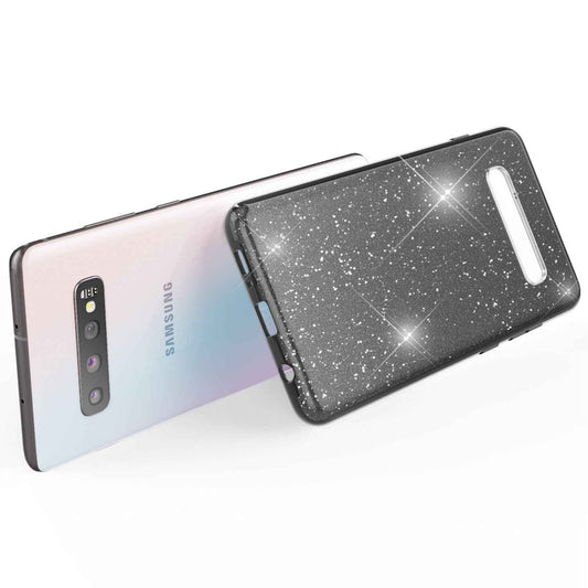 NALIA Glitzerhülle für Samsung Galaxy S10 – Funkelnder Glitzer-Look & Grip – SHINEPOP (Silikon Case) – Marke aus Berlin